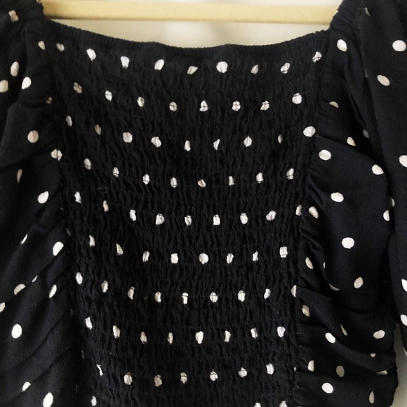 SOLD ZARA Black and White Square Neck Top - Picture 7 of 7